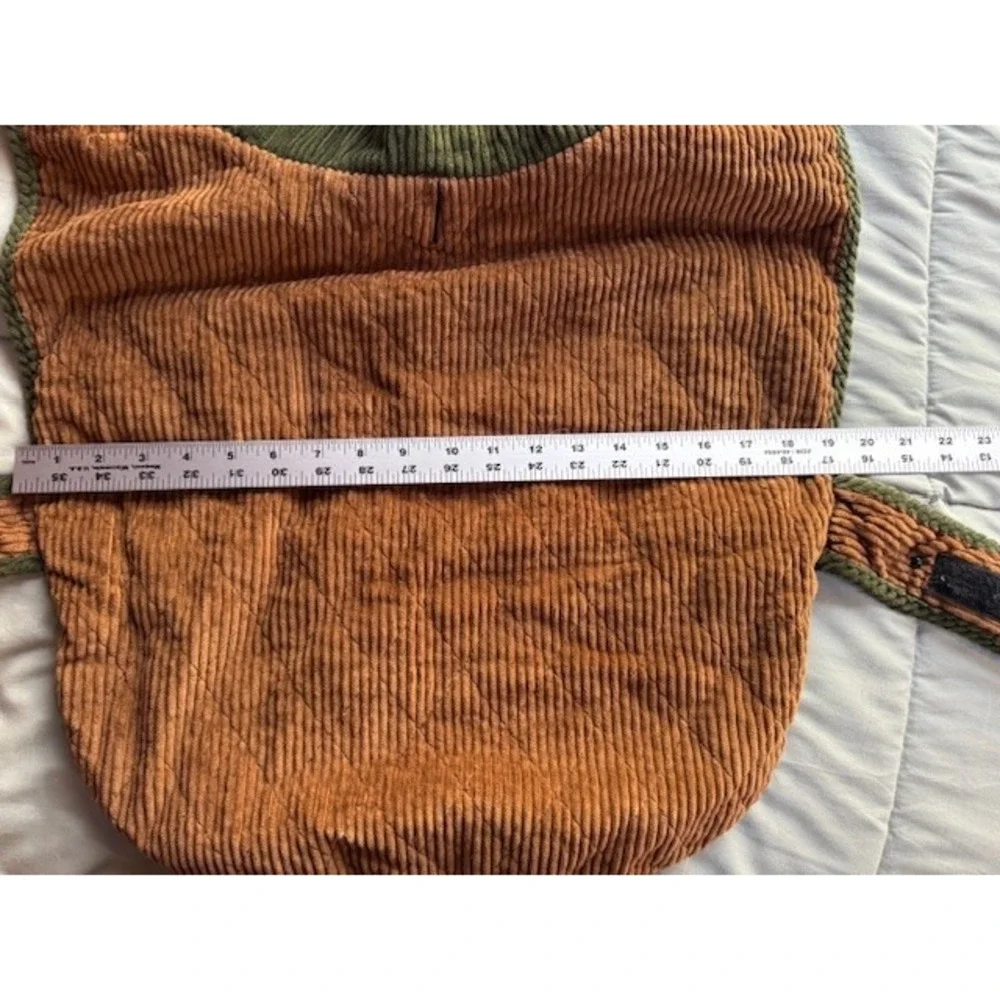 Woolrich Pet Corduroy Patchwork Dog Coat‎ Turtleneck Green Brown Red Tan Size L